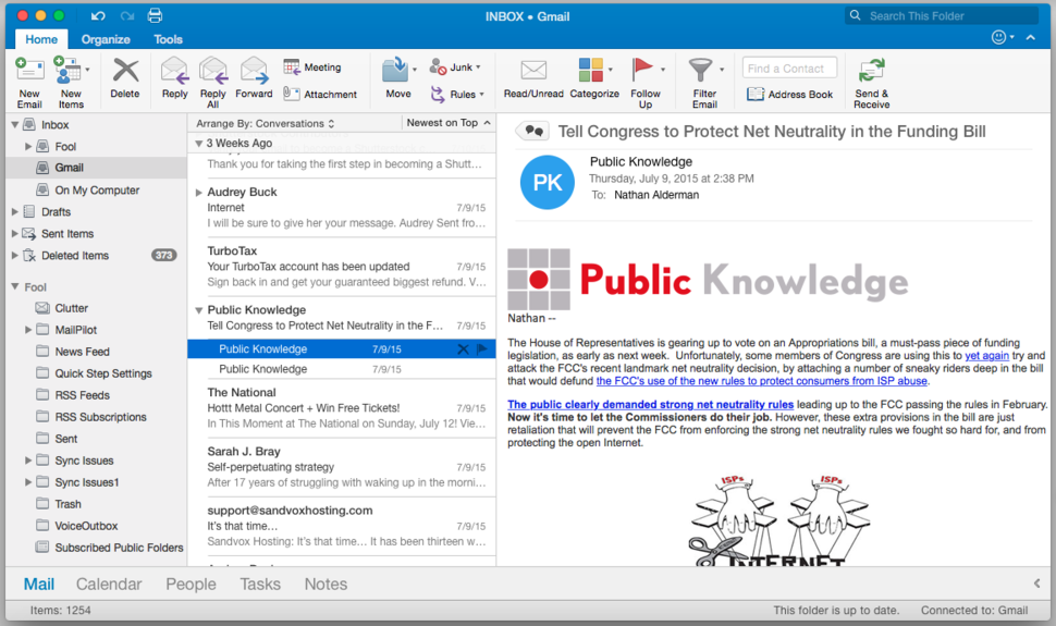 gmail in outlook for mac 2016